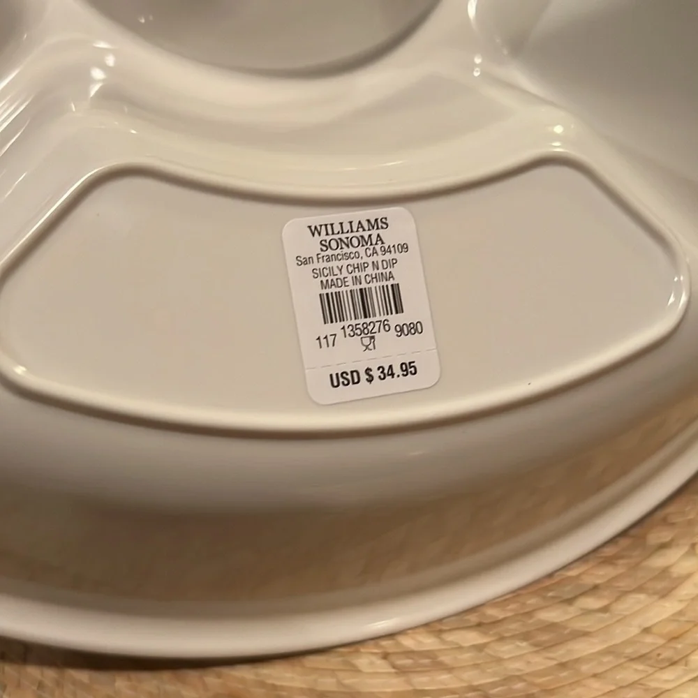 Williams Sonoma Sicily Melamine Chip & Dip Platter